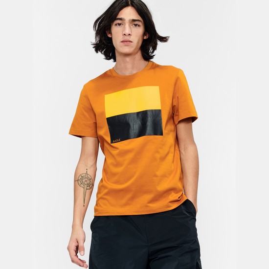 Aigle Technical Crew-neck T-shirts Men Orange ZA-78643